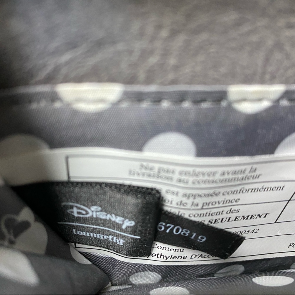 LOUNGEFLY DISNEY Gray Minnie Mouse Wallet with Sequin Bow - Picture 5 of 7